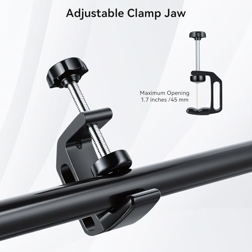 Image of UTEBIT Universal C-Table Clamp with 1 /4 inch and 3 /8 inch Thread, Aluminum Support Clamp Desktop Mount Holder for Range 0.36 inch-2 inch, Versatile Desk Clamp for LCD Monitor Flash Carts Benches Worktables