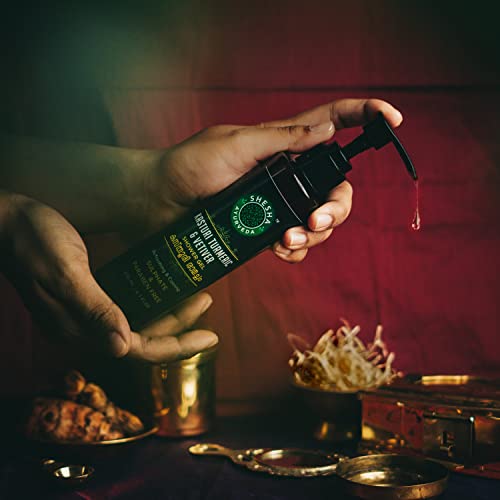 Image of SHESHA NATURALS Ayurveda Kasturi Turmeric & Vetiver Shower Gel (Sulphate and Paraben Free) 200 ML.