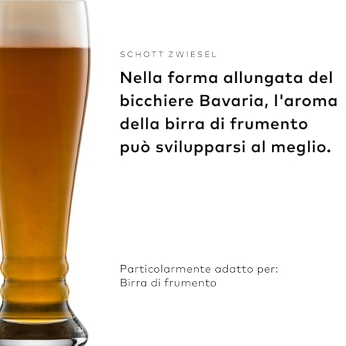 SCHOTT ZWIESEL Bicchiere da birra di frumento Bavaria Beer Basic 0,5 l (set di 4), (art. 130004) - immagine 4