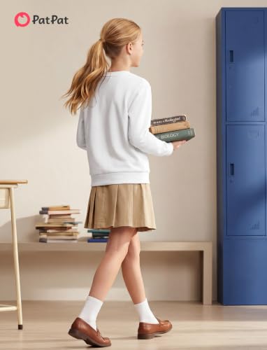 Image of PATPAT Girls Cardigan Sweater Knit Long Sleeve School Plain Tops 4-12Y