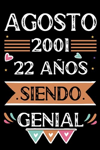CUADERNO, Agosto 2001, 22 Años Siendo Genial: Libro de visitas, cuaderno, 110 páginas de felicitaciones, idea de regalo, regalo Para la esposa, novia, mujer, La madre