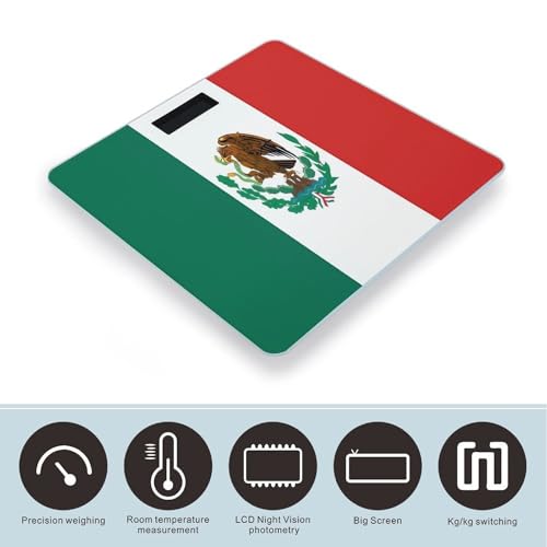 Balanza digital de baño bandera de México vidrio templado miniatura 3