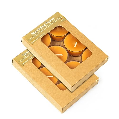 Image of AuraDecor Scented Soy Wax Acrylic Tealight Candle, Organic Luxury Aroma, Aromatic /Aromatherapy Candle || Long Lasting Burning Time (Pack of 1, Sparkling Peon)