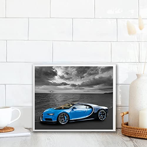 Car Poster For Boys Room Beach Theme Black White Sports Posters Lamborghini Poster Mclaren Ferrari Bugatti Car Wall Art Set Of 4 Unframed (8X10 In) Cars Wall Decor For Bedroom #TOP3
