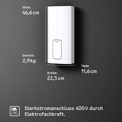 STIEBEL ELTRON Neueste Generation Elektronischer Durchlauferhitzer HDB-E 11/13 Trend, energiesparend dank 2i-Technologie, Wunschtemperatur einstellbar, 204208