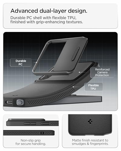 Image of Spigen Optik Armor | Samsung Galaxy S26 Ultra Case [Camera Protection] [Air Cushion Protection] Galaxy S26 Ultra Back Cover | TPU+PC - Black