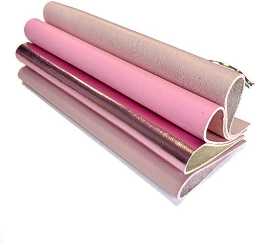 Pink Beige Leather for Crafting: Leather for Jewelry Making 4 Light Pink Sheets 5x5In/ 12x12cm)