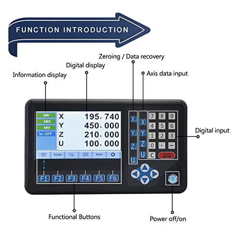 LCD digital 4 ejes para máquinas fresadoras miniatura 4