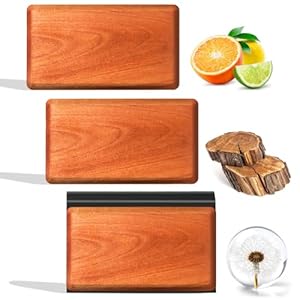 Kit de iniciación de ambientador de automóvil, ambientador de madera, eliminador de olores de automóvil para clip de visera, larga duración, recarga de aroma variado, paquete de 3 (teca abierta al