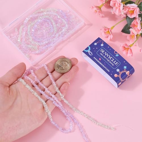 SUNNYCLUE 1 Box 8 Strands About 1072~1096Pcs Transparent Glass Beads Crystal Faceted Bead Bulk Gradient Segmented Multi Color Loose Triangle Beads for jewellery Making DIY Necklace Bracelets Earring - Image 3