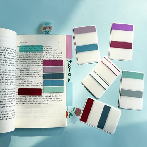 Image of ELII 500 PCS Sticky Index Tabs 2 Inch Book Tabs,Page Markers File Tabs | Self Adhesive, Labels for Pages Notebooks,Repositionable, Tape Flags, Binders,File Folders,Smooth Writing,Safety Material