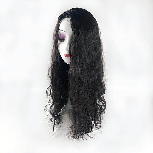 18x18cm Side Part Hair Topper Clip in 150% Density Cloud Wavy Wig 55cm Large Full Head Wear Toupee Silk Clouth Base (Right Part Off Black) - Image 2