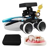 Générique Dental Lupen 2,5 x / 3,5 x mit LED-Kopflicht, medizinisches Labor, kabellose LED-Lampe für Zahnärzte
