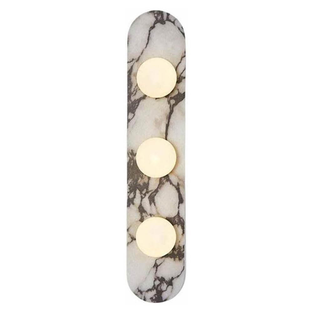 GUOGUOSM 23.6in Oval Wall Lamp, G4 Light Source Natural Marble Glass Wall Light, Modern Industrial Style Wall Sconce, Bedroom Corridor Dressing Table Decorative Lighting Fixtures