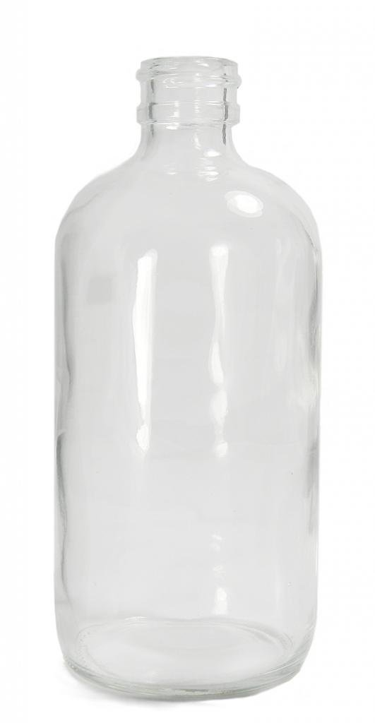 Qorpak GLA-00810 Clear Glass Boston Round Bottle with 22-400 Neck Finish, 48mm Diameter x 112mm Height, 4oz Capacity (Case of 160)