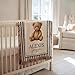 MDPrints Global Custom Woven Blanket with Name, Personalized Baby Blankets for Boys and Girls, Woven Tapestry Throw Blanket, Baby Gifts (Bear DK03)