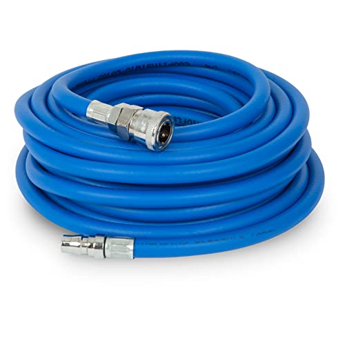 EBERTH Druckluftschlauch Gewebeschlauch Luftschlauch, Länge 10m, Kompressor Schlauch mit Durchmesser 6mm x 11mm (innen x außen), 1/4 Kupplung, 20 bar, Druckluft Zubehör mit 1/4 Zoll Anschluss