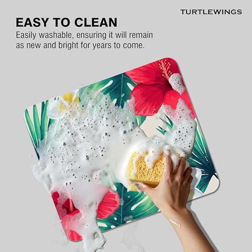 Image of TURTLEWINGS | Mousepad | Floral Aesthetic Mouse Pad - 22x18 cm, 3mm Thick | Abstract Design Non-Slip Rubber Base | Office, Study & Gaming Use | Premium Smooth Surface 02 (Design 06)