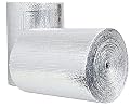 Double Sided Bubble Reflective Foil Insulation Rolls Aluminum Heat Shielding Sheet, Radiant Barrier Wrap for Heat Water and Radiation Attics Windows Garages Plumbing Etc (2ft x 10ft)