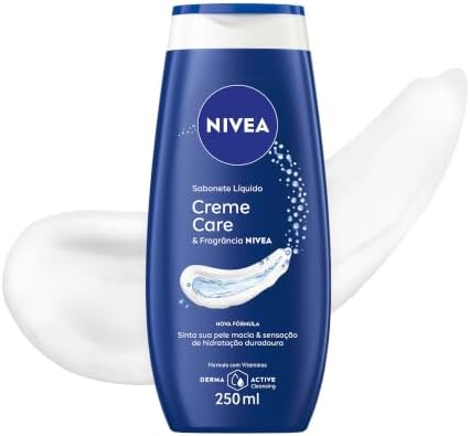 NIVEA Sabonete Líquido Creme Care 250ml, Limpeza Suave, Banho, Hi...