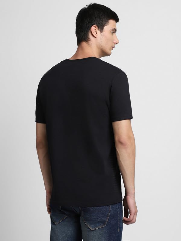 Image of Dennis Lingo Men's Cotton Solid Round Neck Slim Fit T-Shirts