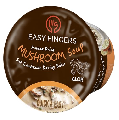 Alor Freeze Dried Mushroom Soup – No Preservatives, Additives, or Artificial Ingredients – Easy-to-Prepare, Gourmet Soup for Quick Meals, Pasta Sauces, & Gravies, (30 Gram x 8 Pack - Mushroom)