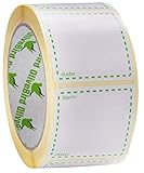 500 x Gefrieretiketten auf Rolle, Selbstklebend Haushaltsetiketten, Größe 50x50mm Datum Etiketten