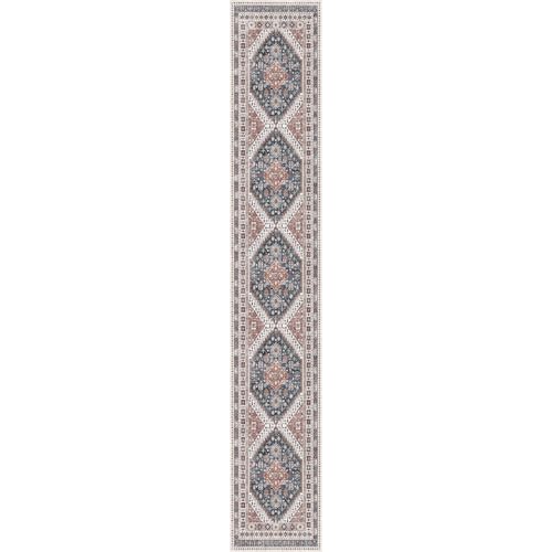Madane Hallway Runner Rug 2'6''x12' Kitchen Runner, Non Slip Vintage Runners for Hallways Washable Kitchen Rugs Soft Low Pile 2.5x12 ft Rug Runner for Laundry Room, Entryway and Bedroom, Navy Blue