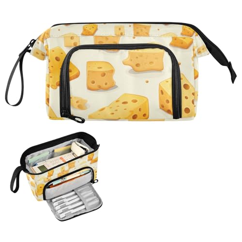 Image of Big Capacity Pencil Case,Cheese Pen Bag Pouch Holder Stationery Bag School College Office Organizer for Teen Adults Student