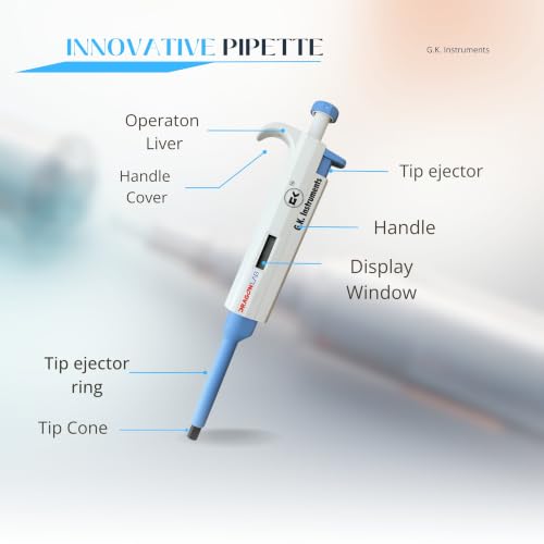 Image of Micro Laboratory Pipette 100-1000l | Scientific Variable Micropipette Adjustable Volume | Liquid Measurement | Research, Educational Lab Use (5-50ul)