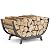 Venkuber Firewood Rack - 25 inch Outdoor Indoor Metal Firewood Holder With Thickened Trapezoid Base-Double Coated Waterproof Rustproof Fireplace Firewood Stand