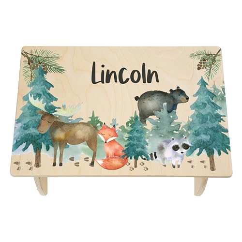 Stepstoolfortoddlerspersonalizedwoodkidsstepstoolwithnameforkitchensinkbathroompottytrainingtoiletkitchensinksturdyandsafemadeinusabybloomowlwoodlandfriends Urban Country Home Decor Step stool for toddlers personalized wood kids step stool with name for kitchen sink bathroom potty training toilet kitchen sink sturdy and safe made in usa by bloomowl woodland friends urban country home decor
