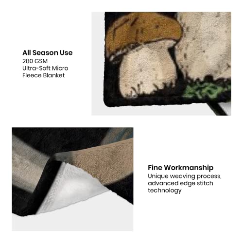 Mushroom Blanket Gifts for Women Soft Cozy Fleece Flannel Mushroom Throw Blanket All-Season for Sofa Couch Cottagecore Room Decor Blankets for Adults Teen 60"x50" Inches