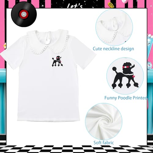 Disfraz 50s Falda Poodle Niñas 8 Piezas miniatura 2