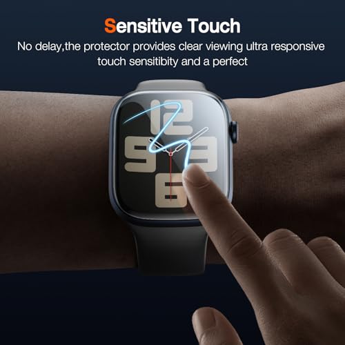Image of EGV 4 Pack for Apple Watch Screen Protector 40mm [Auto Install Box] [0 Bubbles] HD Ultra-thin Flexible Film for Apple Watch SE Screen Protector 40mm Series 6 /5 /4, Anti-Scratch, Full Coverage