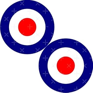 Lot De 2 Autocollants Vinyle Cocarde RAF Royal Air Force - 7,5 X 7,5 Cm, Étanches - 11