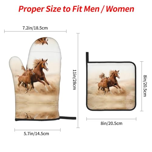 Juego de 4 piezas para hornear con estampado de caballos resistente 5