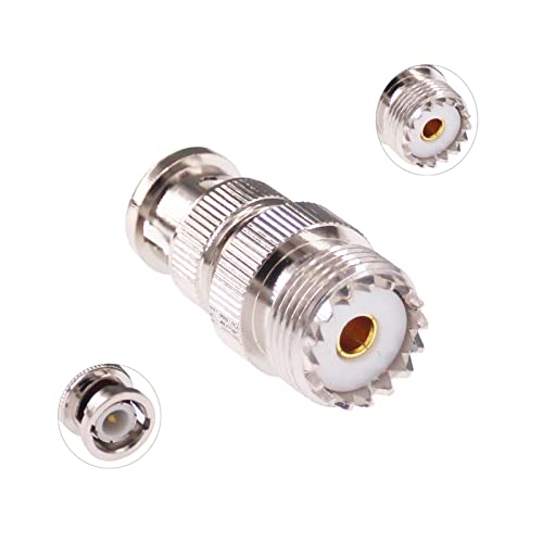 Adaptador BNC Macho a UHF Hembra 2 piezas miniatura 3