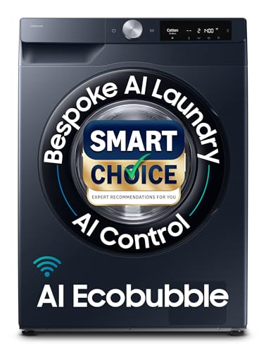 Image of Samsung Smart Choice 9 kg, 5 Star, AI Control, AI Ecobubble, Super Speed, Wi-Fi, Hygiene Steam with Inbuilt Heater, Digital Inverter, Fully-Automatic Front Load Washing Machine (WW90DG6U24ASTL, NAVY)