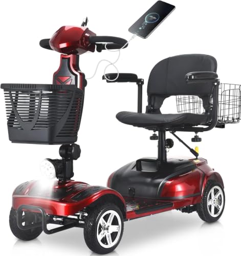 Image of Heavy Duty All Terrain Fast Wheel Mobility Scooter for Seniors and Adults | 350-400 lbs Capacity,350W powerful motor,Spacious and comfortable seats,20A Long Range Battery and Two Baskets