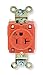 20A 5-20R 125V Receptacle Single Orange - Pack Of 6