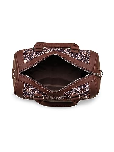 Image of ZOUK Printed Vegan Leather Handmade Women's Handbags with double handles and detachable Sling Strap