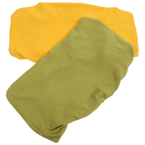 POPETPOP Funda para Cambiador de Ñiño 2 Piezas Lavable y Extraíble, Algodón Transpirable, Elástica, Colores Mostaza y Verde Militar, Funda Reutilizable para Protección de Colchón y Cuidado