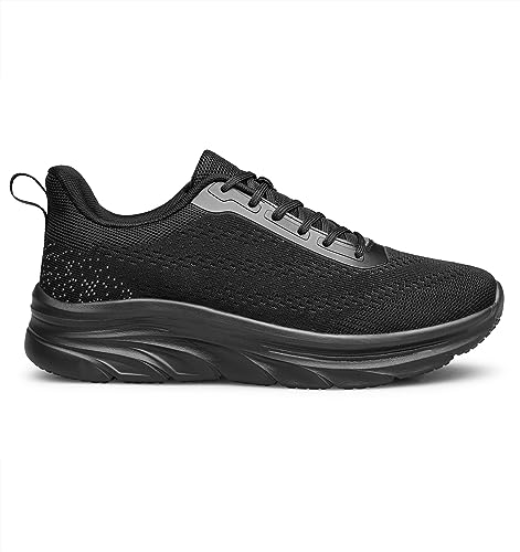 AFB Men's Walking Shoes Slip On Running Shoes Non Slip Lightweight Lace-Ups Mesh Gym Tennis Sneakers Black Size 13.52