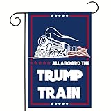 Trump Flag Train Donald Trump Flags Support for President 2024 Banner All Aboard The Trump Train 12x 18 Inch Trump 2024 Garden Flag