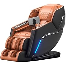 Sillon de masaje 4 D de lujo، Control de voz con IA sofa relajante tecnologia de gravedad Cero carga inalambrica 12 modos profesionales Regalo de alta gamaOrange