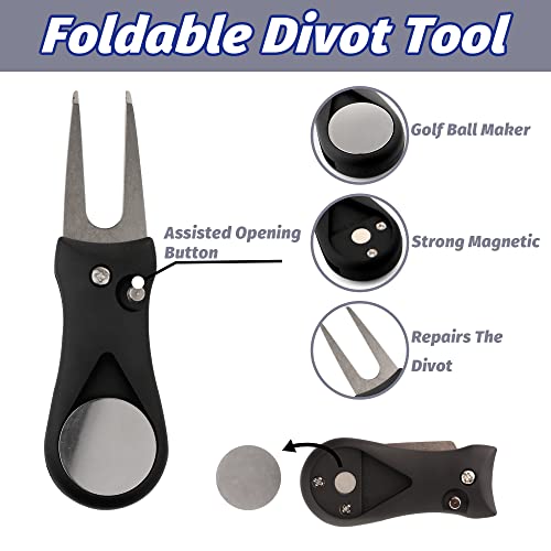 Golf Accessories Kit, 3 in 1 Golf Club Cleaning Kit - Golf Towel, Golf Club Brush, Golf Divot Repair Tool - Golf Accessories Tool Kit - Image 5