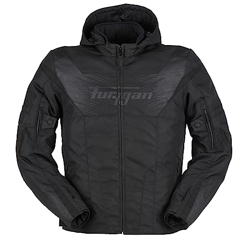 Furygan Veste homme moto SHARD - Protection avancée des épaules et des coudes - Capuche Amovible ou attachée dans le dos - Doublure thermique amovible -...