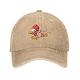 Scared Cartoon Chicken Running Baseball Cap for Men Women Hat Adjustable Vintage Cotton Dad Caps Natural