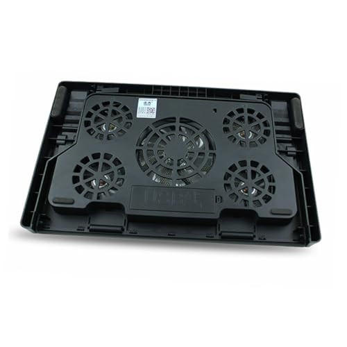 Base enfriadora para laptop con 5 ventiladores y soporte ajustable miniatura 1